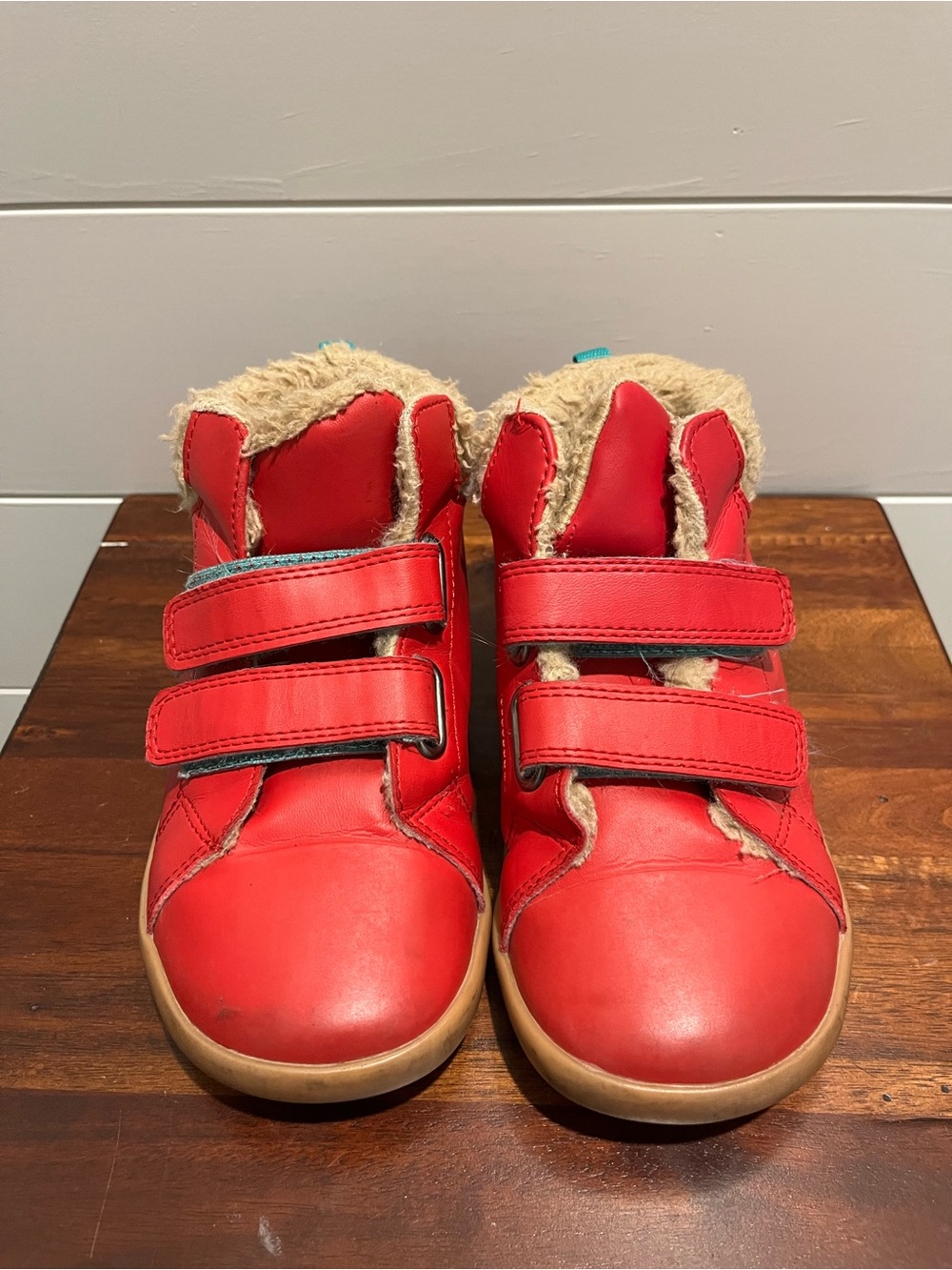 Ten Little Size 12.5 Red Boots Faux Sherpa Unisex
